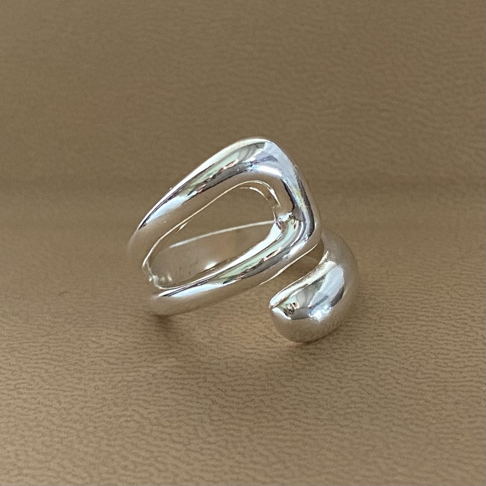Host Pick Sterling Silver Adjustable Loop Ring - image 1